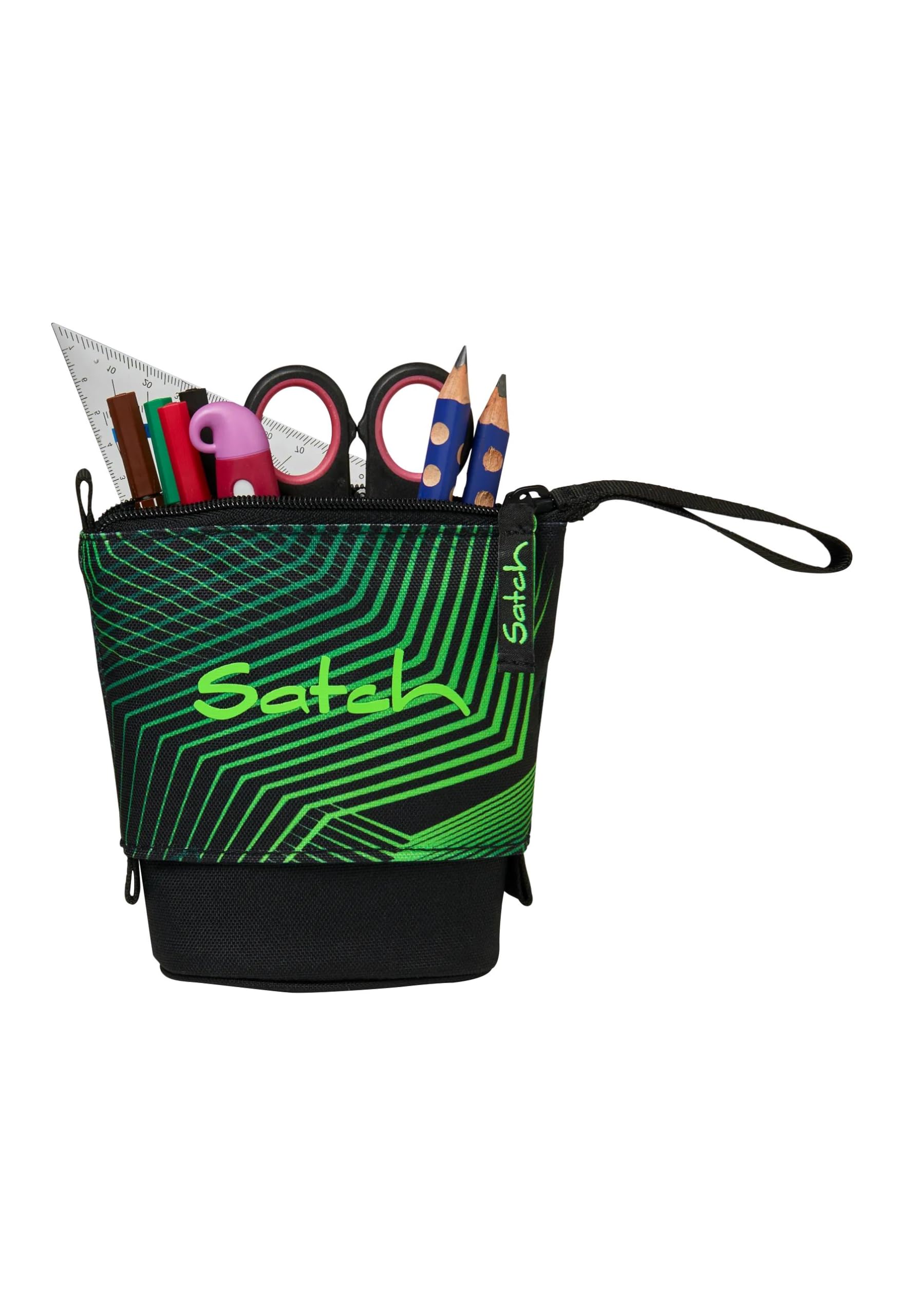 Satch Pencil Slider Pencil Case Pen Holder for Standing 3 Inner Compartments, Secret Compartment, Recycled Materials - Image 3