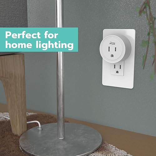 Miniatura 4 de KMC - Enchufe inteligente mini, paquete de 4, tomas de corriente Wi-Fi para hogar inteligente, control remoto de luces y dispositivos desde
