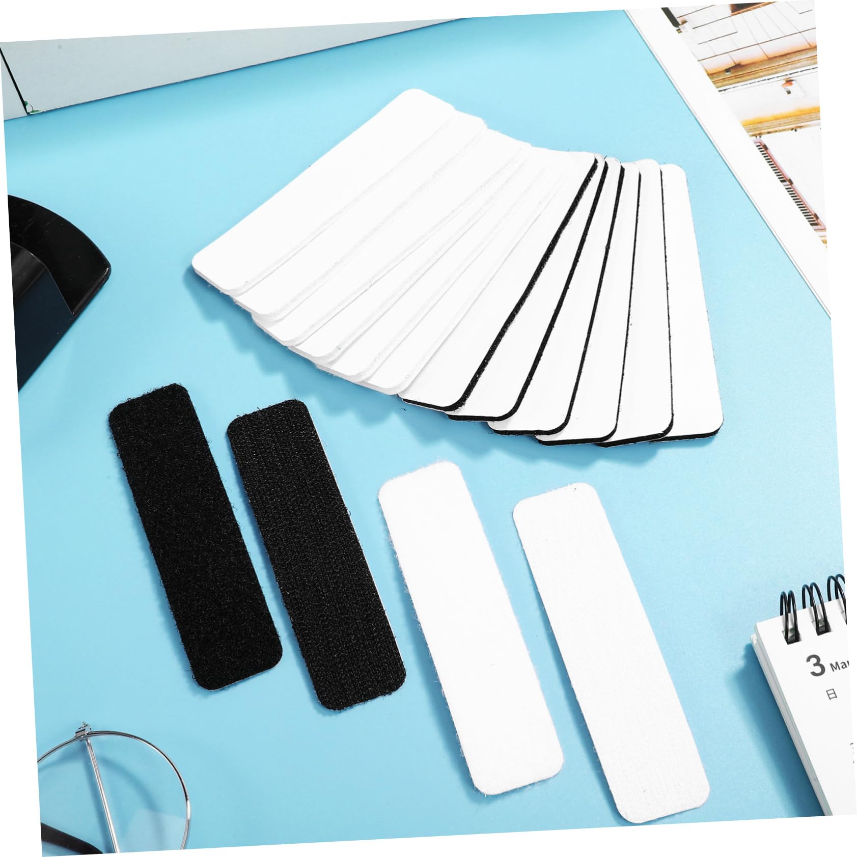 Angoily Tiras Para Colgar En La Pared Cinta Autoadhesiva Lazo Extraíble Sin Clavos Para Colgar Cuadros Sujetar Daños Gancho Para Manualidades Cinta Azul Para 48 piezas x 4
