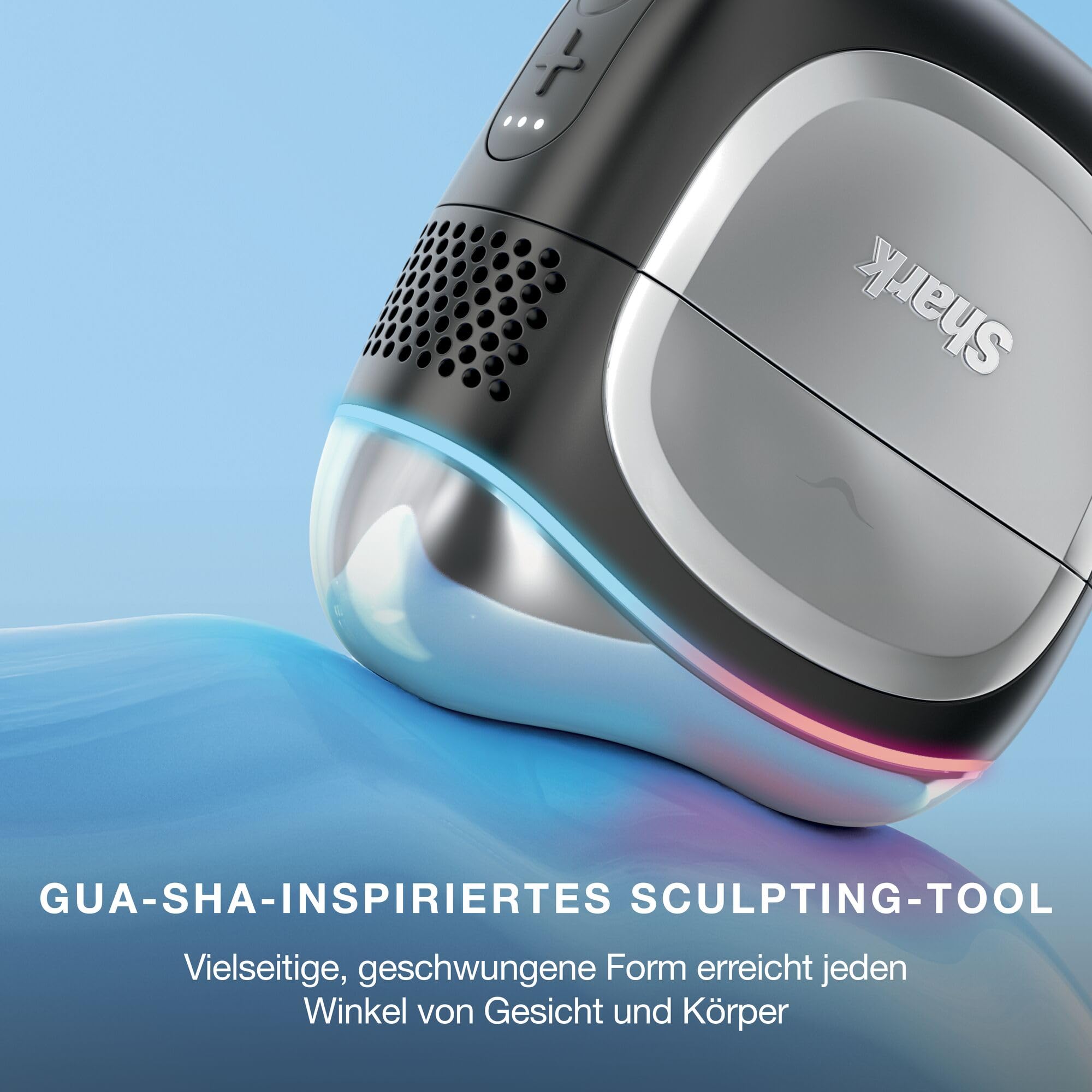 Shark DePuffi Instant Hot + Cold Kontrasttherapie-Gerät, in Zusammenarbeit mit Dermatologen entwickelt, um mit 6 temperaturgesteuerten Stufen Schwellungen zu reduzieren, zu beruhigen & zu konturieren.