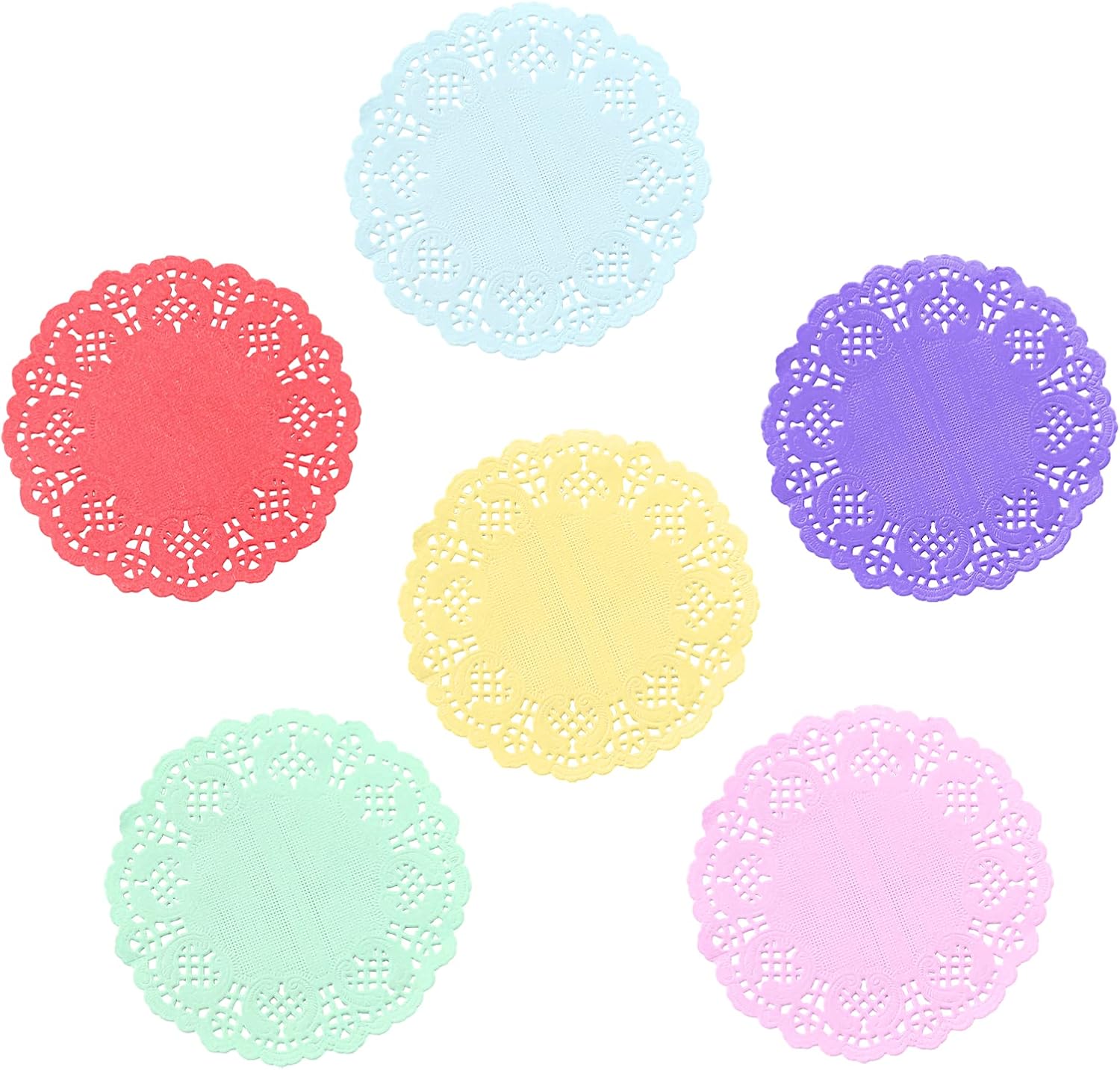 Round Paper Doilies, 3.5" (Multicolor-120Pcs)