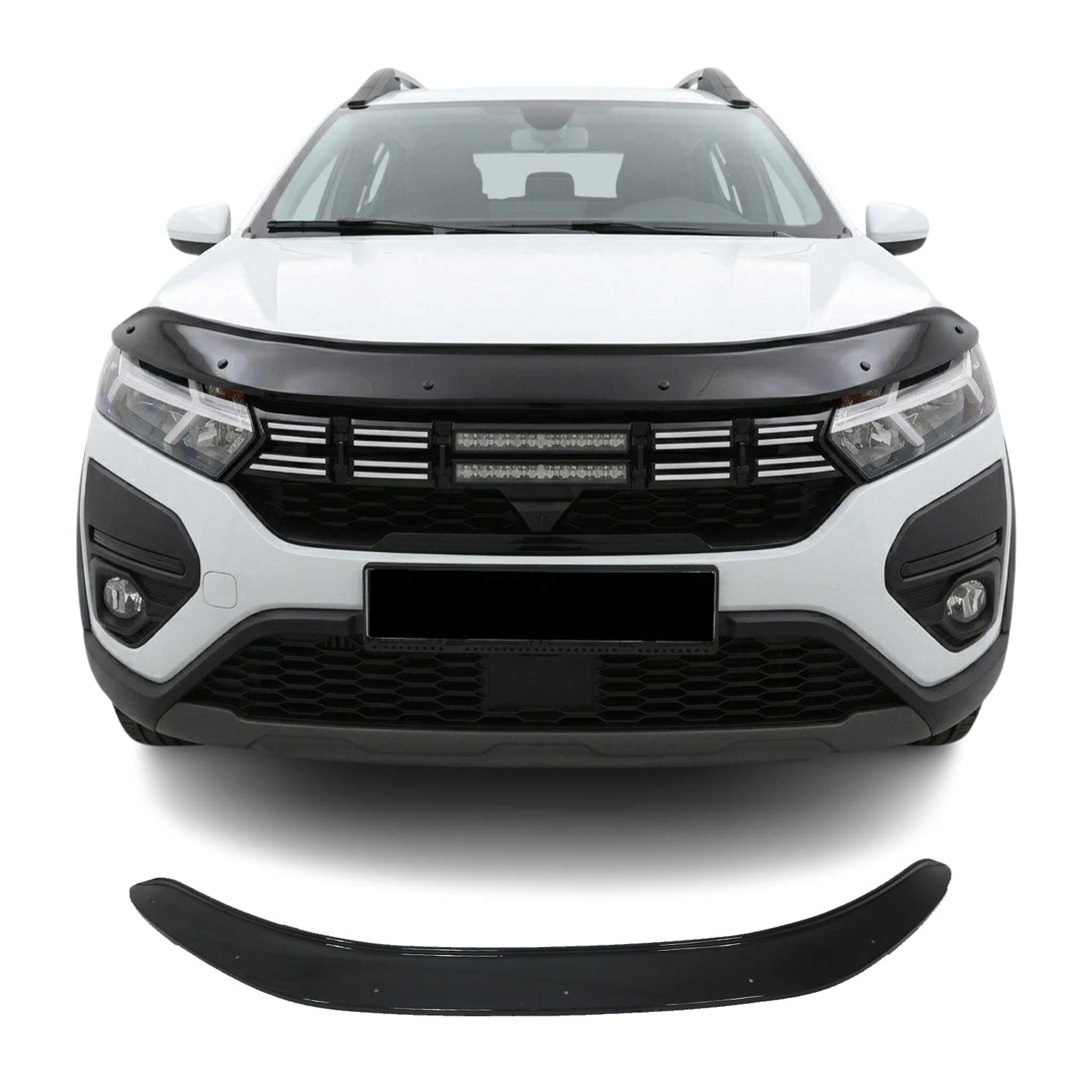 OMAC Cofano Deflektor Insektenschutz compatibile con Dacia Jogger 2022-2026 ABS Nero