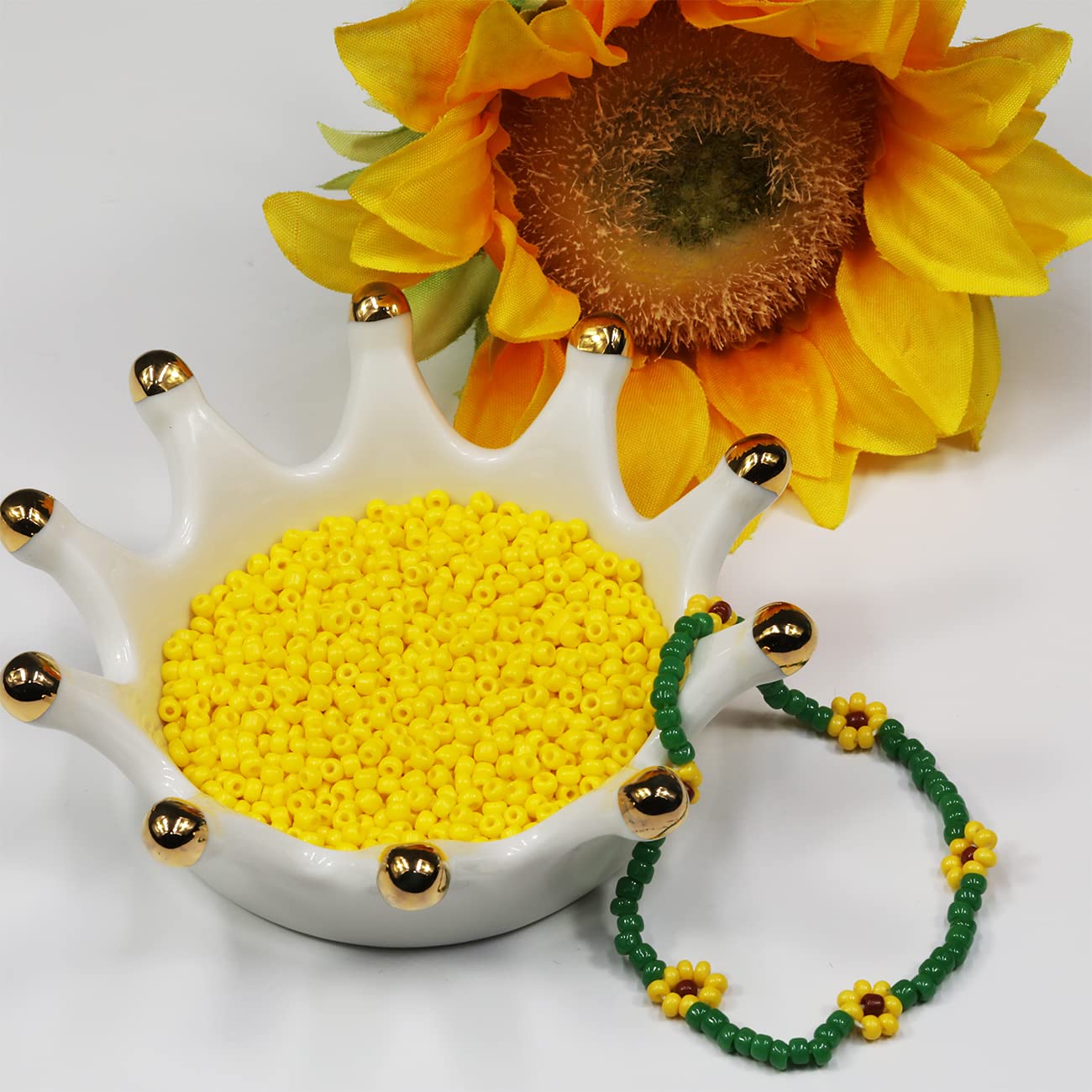 3mm Yellow Color Seed Beads for Jewelry Making 110 Grams About 4000pcs,8/0 Glass Craft Beads for Making Earrings Bracelets - Image 4