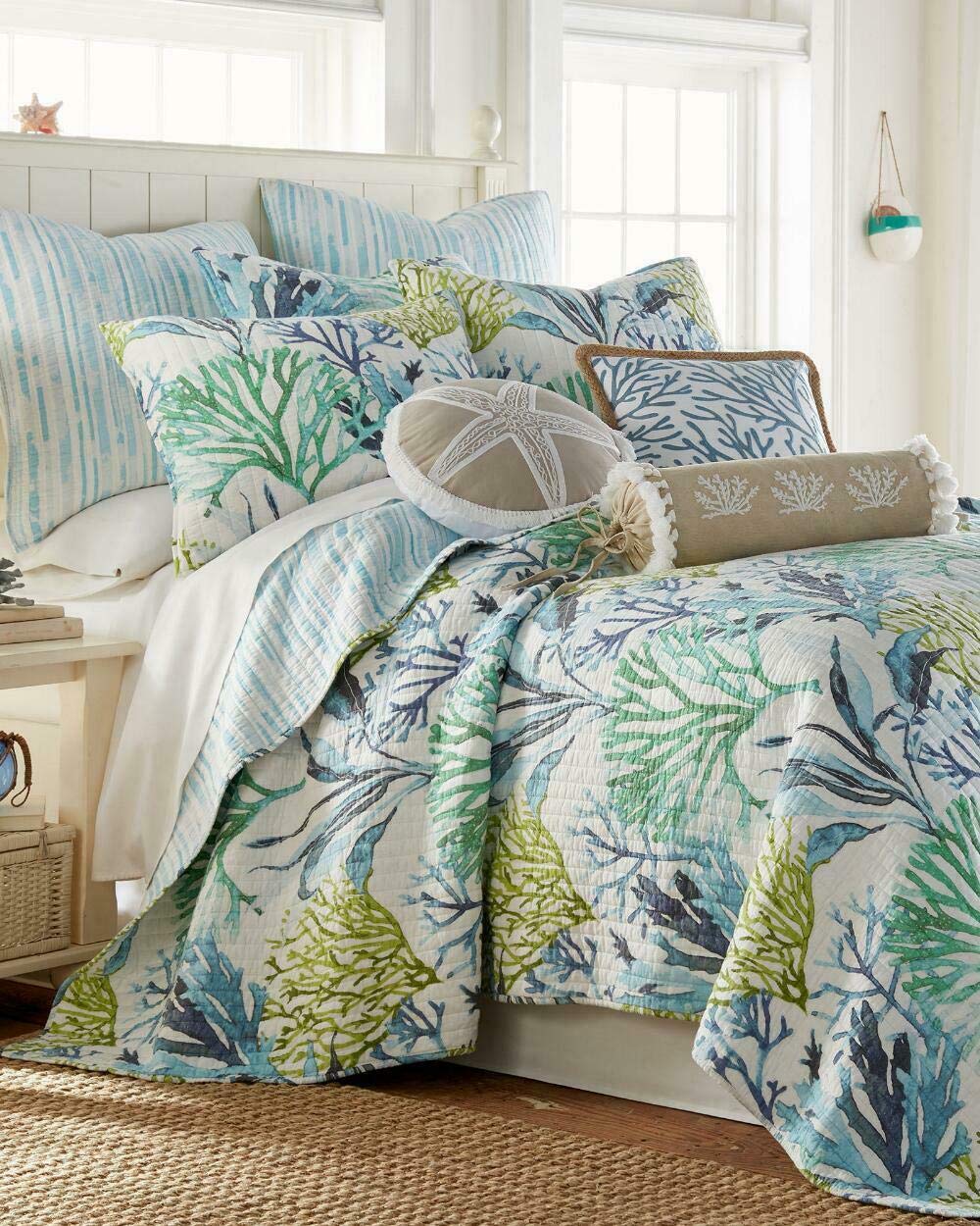 Home Collection Blue Green White Tropical Coastal Luxury Coral Reef Quilt Set Bedding King Size Buy Online In Isle Of Man At Isleofman Desertcart Com Productid 201497324