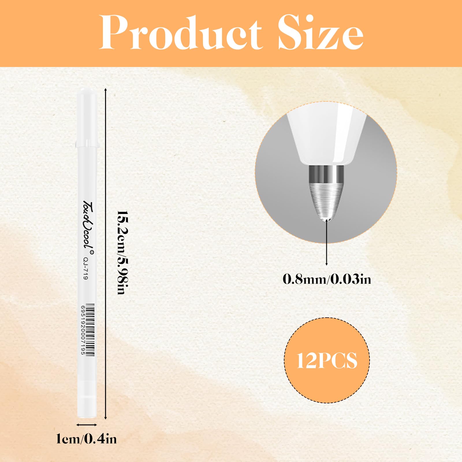 Scettar 12-Piece White Gel Pen Set, Fine Point White Gel Pens for Art Sketching, Drawing, Illustration, Note-Taking, Writing - Image 2