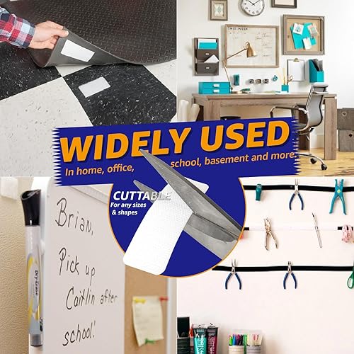 Miniatura 5 de Tiras de gancho y bucle con adhesivo de 1 x 3 pulgadas, 48 juegos, tiras adhesivas resistentes de doble cara para escuela, aula, oficina, uso