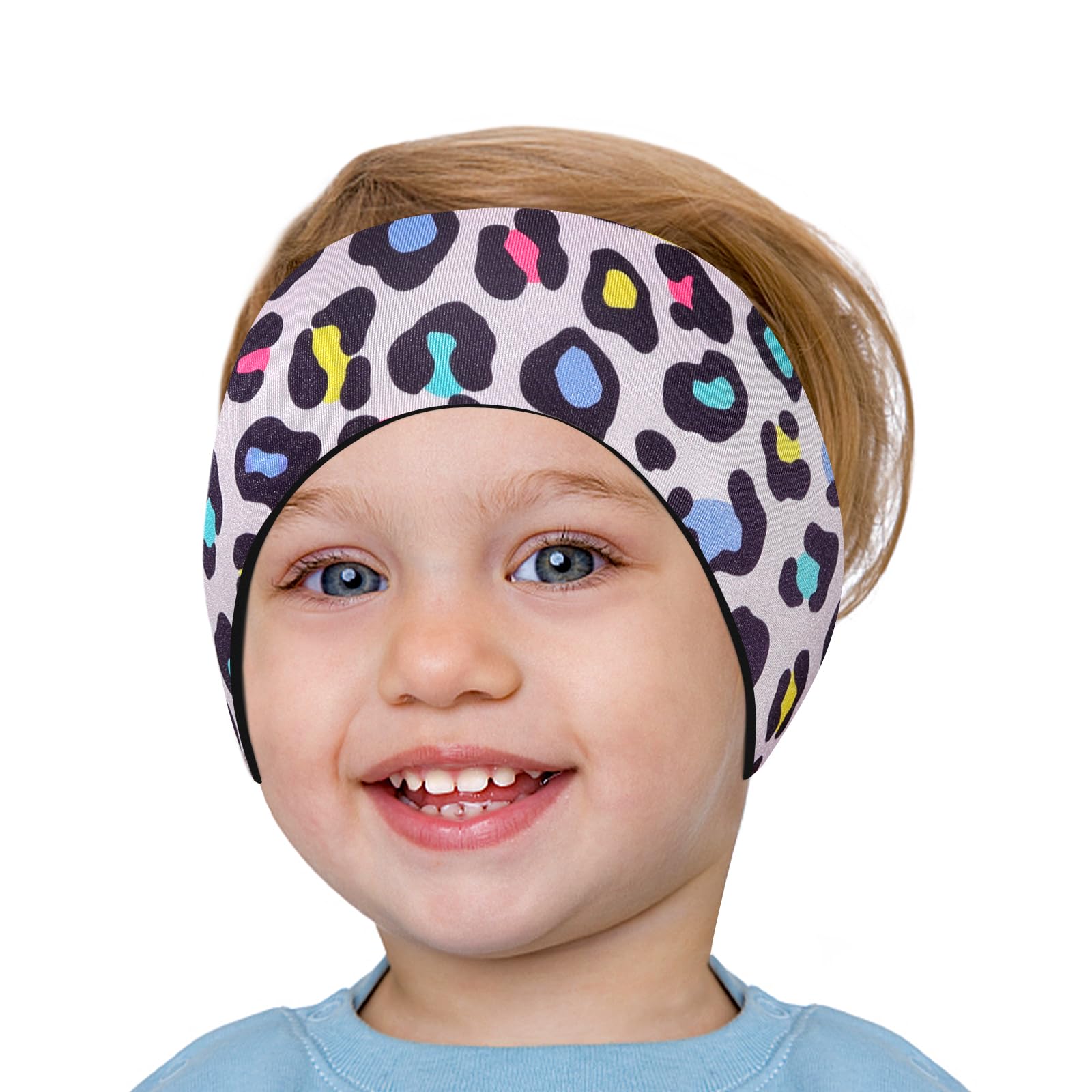 HeySplash Swimming Headband, Elastic Neoprene Swimming Earplugs Kids Ear Plugs Ear Band Swimmer Protection, EarGuard & Hair Guard for Kids Adult, Keep Water Out, Hold Earplugs in, S, Pink Leopard โ image 1