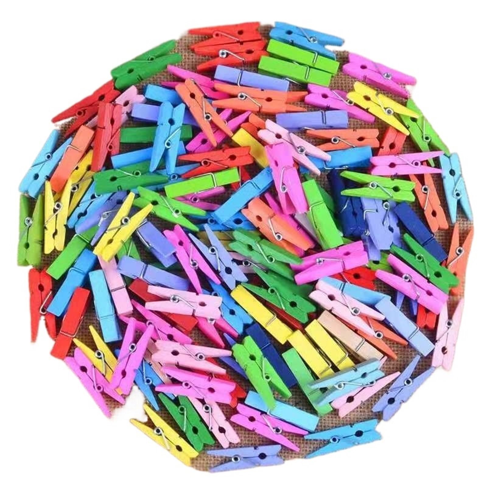 Mollette in legno colorate, 300/500 pezzi, 25/35/45 mm, piccole dimensioni, mini clip in legno per foto (2,5 cm, 500 pezzi)