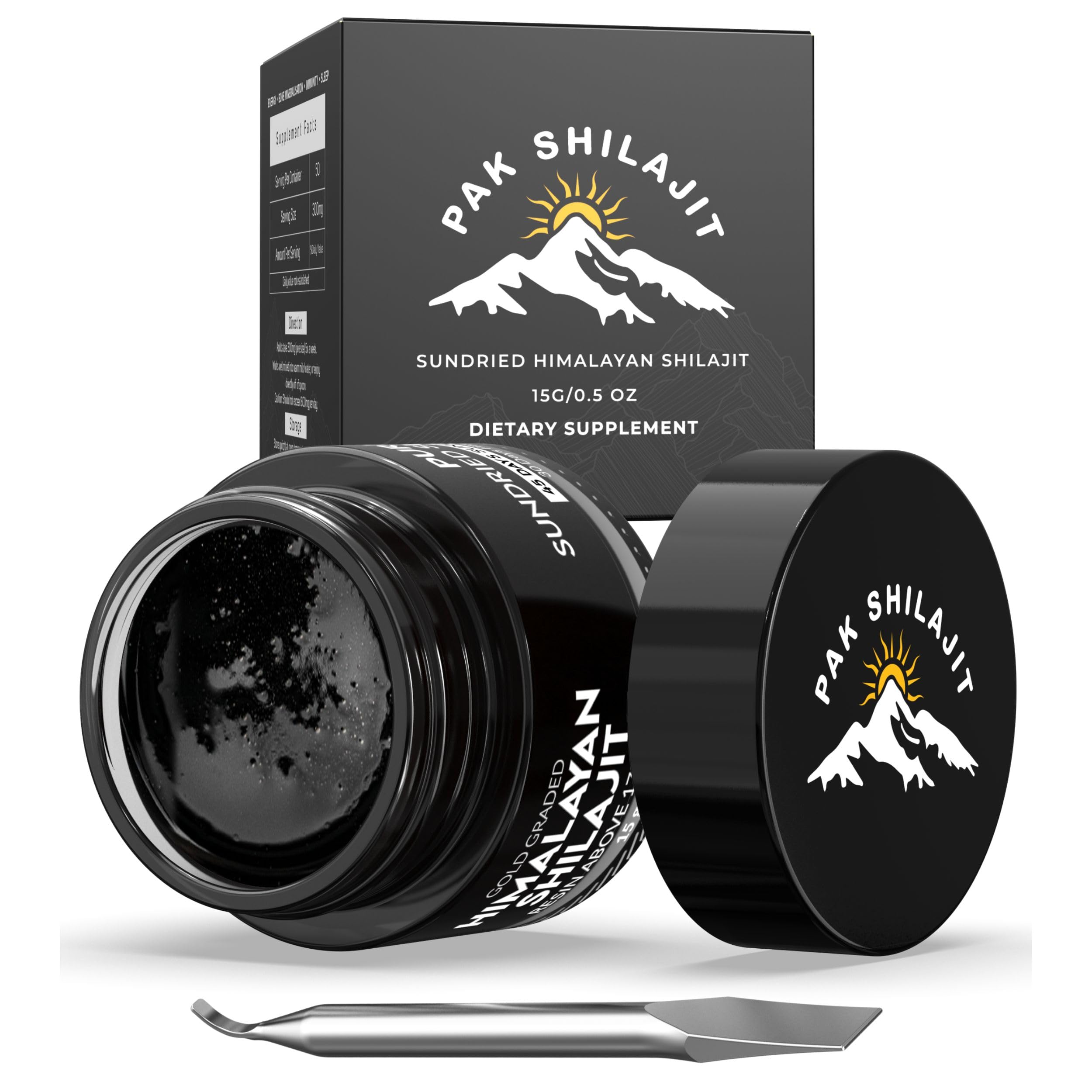Pure Himalayan Shilajit Resin 45 Days Sun Dried & Gold Graded Shilajit Above 17000FT | Purified & Organic, 85 Plus Natural Minerals, Rich in Fulvic & Humic Acid for Men & Womens (15Gram)