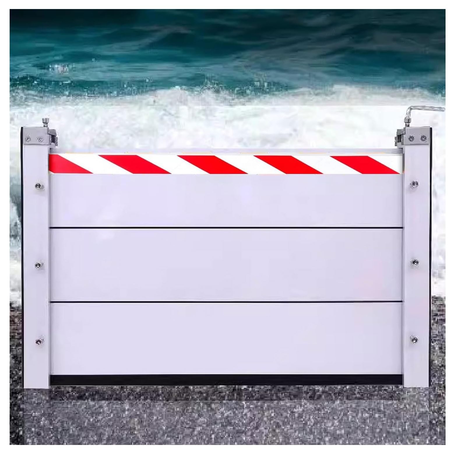 Batardeau anti-inondation métallique contre les infiltrations de garage