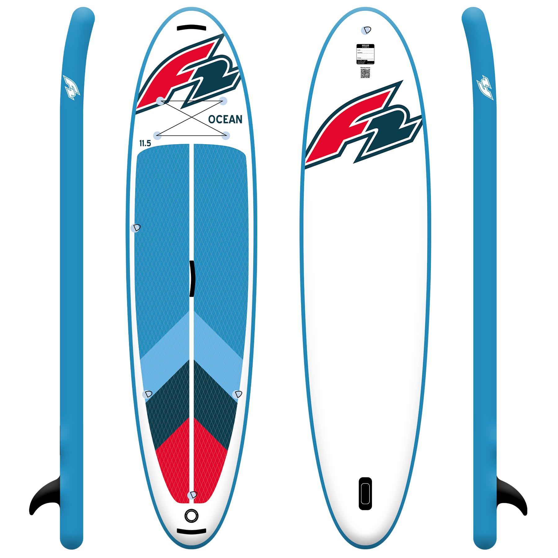 F2 Stand up Paddle Board Ocean LTD SUP Board Only Größe wählbar Rot, neues Modell 2025, stabiles Stand Up Paddling Board, aufblasbar, 3 Finnen System