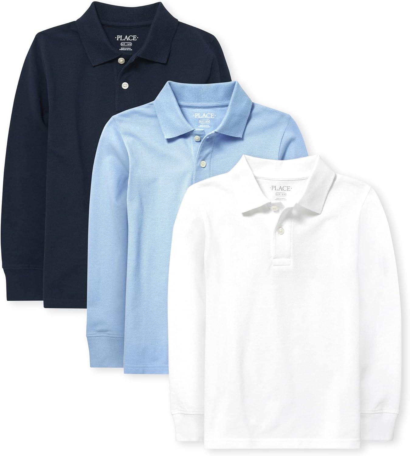 The Children's Place Boys' Long Sleeve Pique Polo: Clothing, Shoes & Jewelry