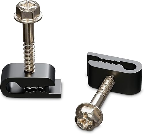 THE CIMPLE CO - Mini clips de cable de alambre, clip de cable de alambre eléctrico, clip de tornillo de 110 in (3 mm) y sujetador, negro (100 piezas