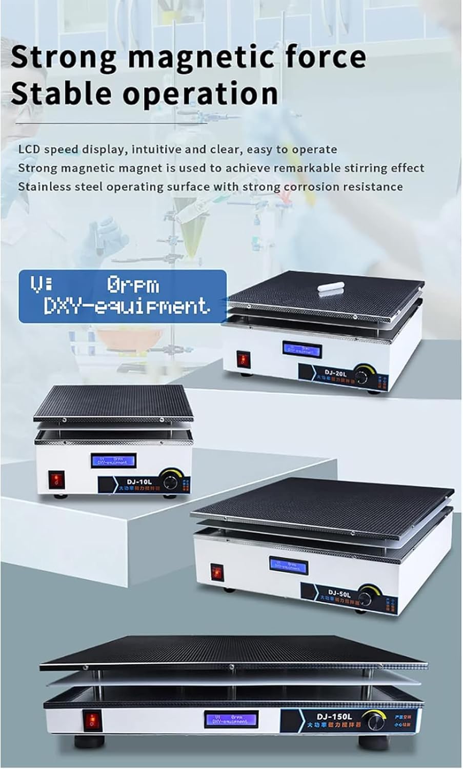 High Power Magnetic Stirrer, 20L Laboratory Digital Display Stirrer, Suitable for Plastic, Glass, Stainless Steel and Other Non-Magnetic Material Containers