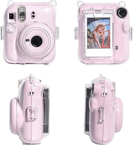 Miniatura 4 de Mini 12 - Funda protectora con bolsillo para almacenamiento de fotos y correa de hombro extraíble para cámara instantánea Fujifilm Instax Mini 12,