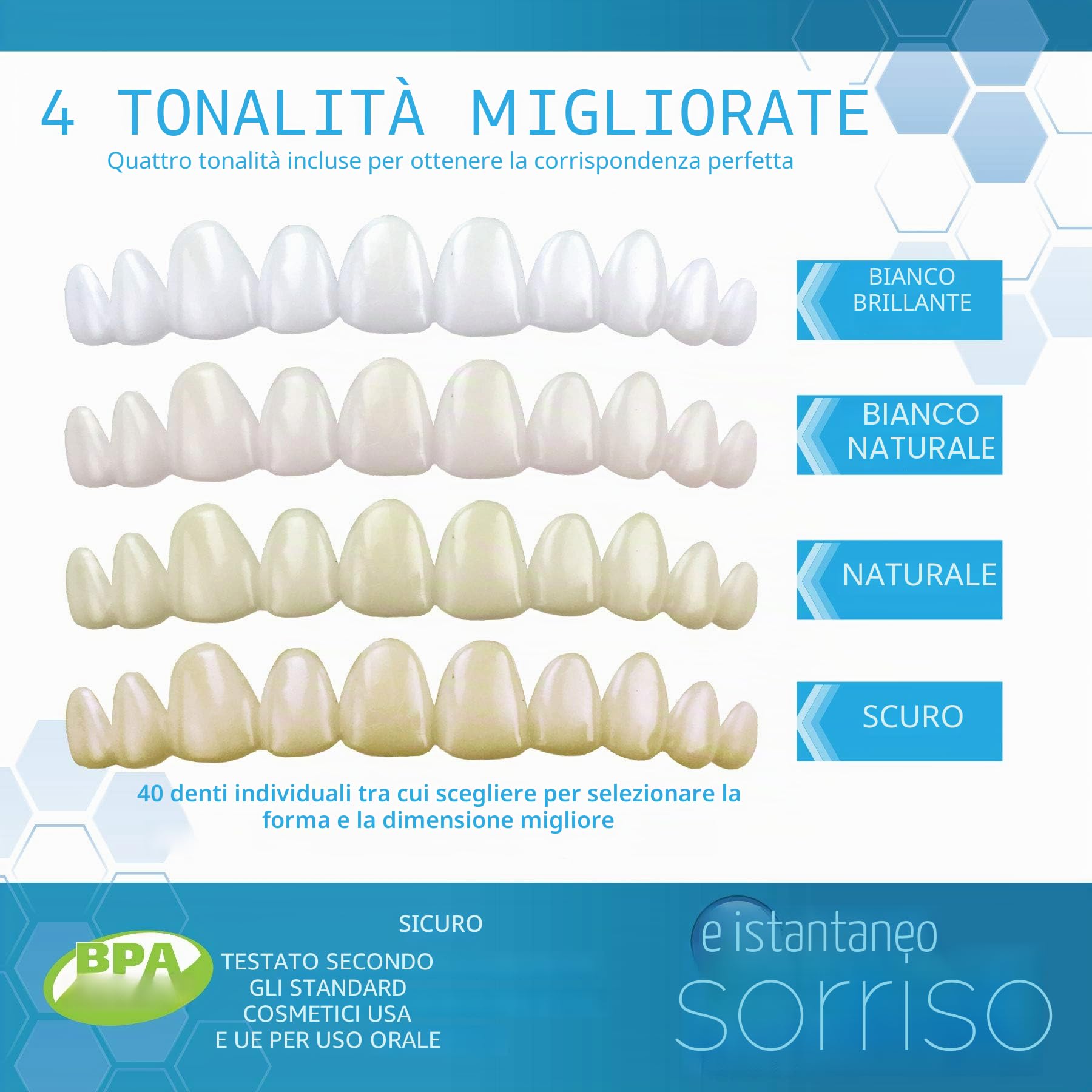Instant Smile Completa il Tuo Sorriso Temporary Dental Replacement Kit, Easy Fit, One Size