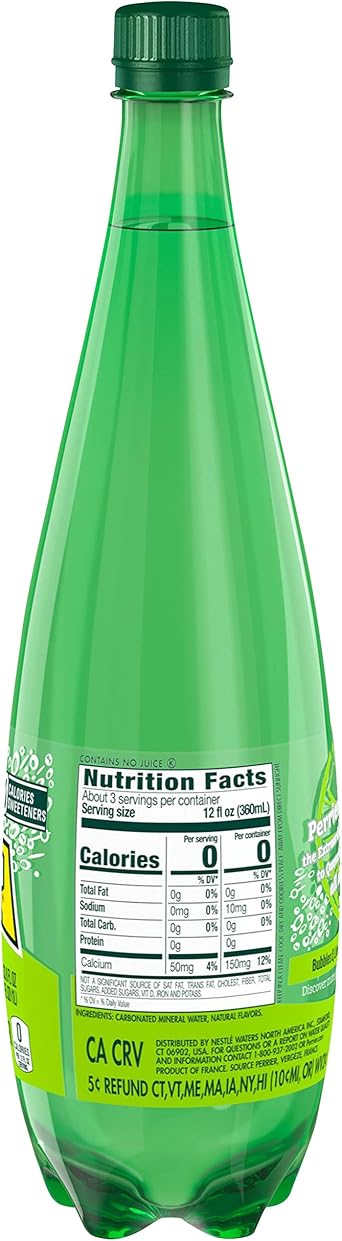 Perrier Lime Flavored Sparkling Mineral Water, 1 Liter