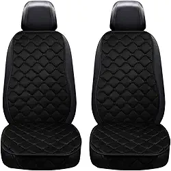 Kit 2 Capas Protetoras para Banco de Carro, Suede, Design Sofisticado, com Encosto (Preto)