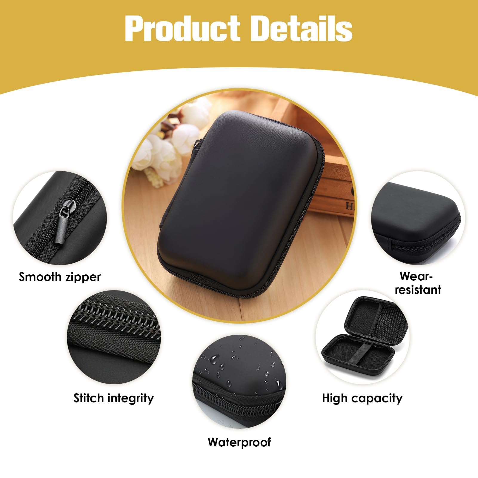 Étui Protection Disque Dur Externe 2,5" - Rigide, Étanche, Anti-Choc EVA
