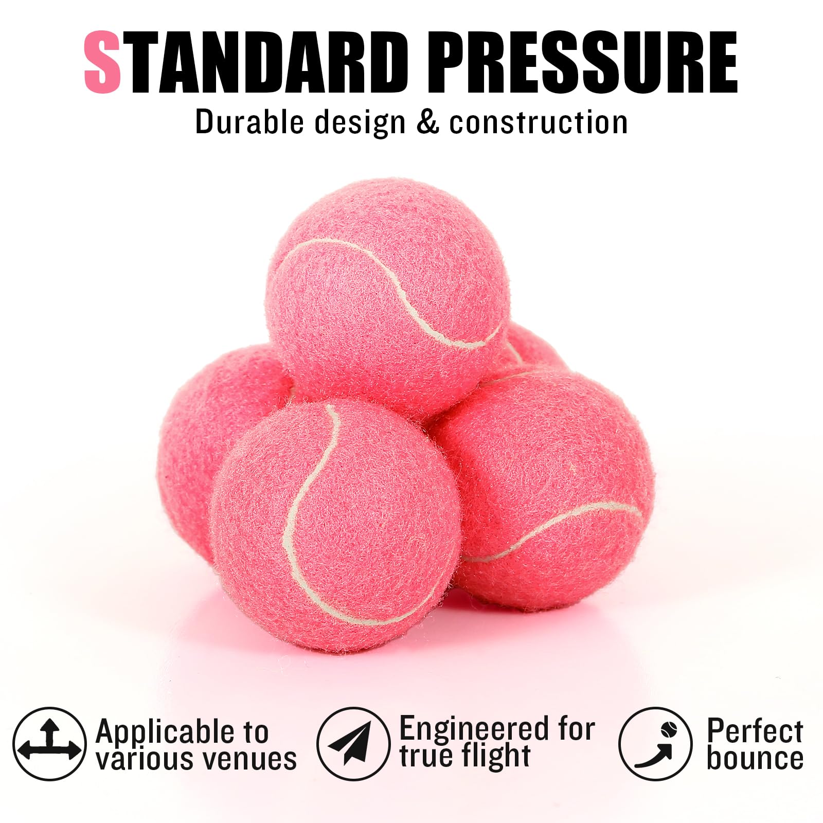 12/18/30/60 Pack Tennis Balls, Training Tennis Balls, Pet Dog Playing Balls, Practice Tennis Balls with Mesh Bag and Shock absorbers for Transport and Beginner Training