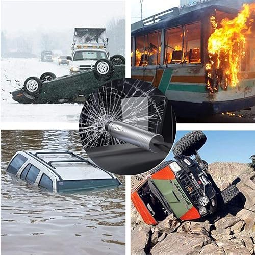 Miniatura 7 de Martillo de seguridad y cortador de cinturón de seguridad, cortador de ventana de coche, cuchillo cortador de cinturón de seguridad, mini