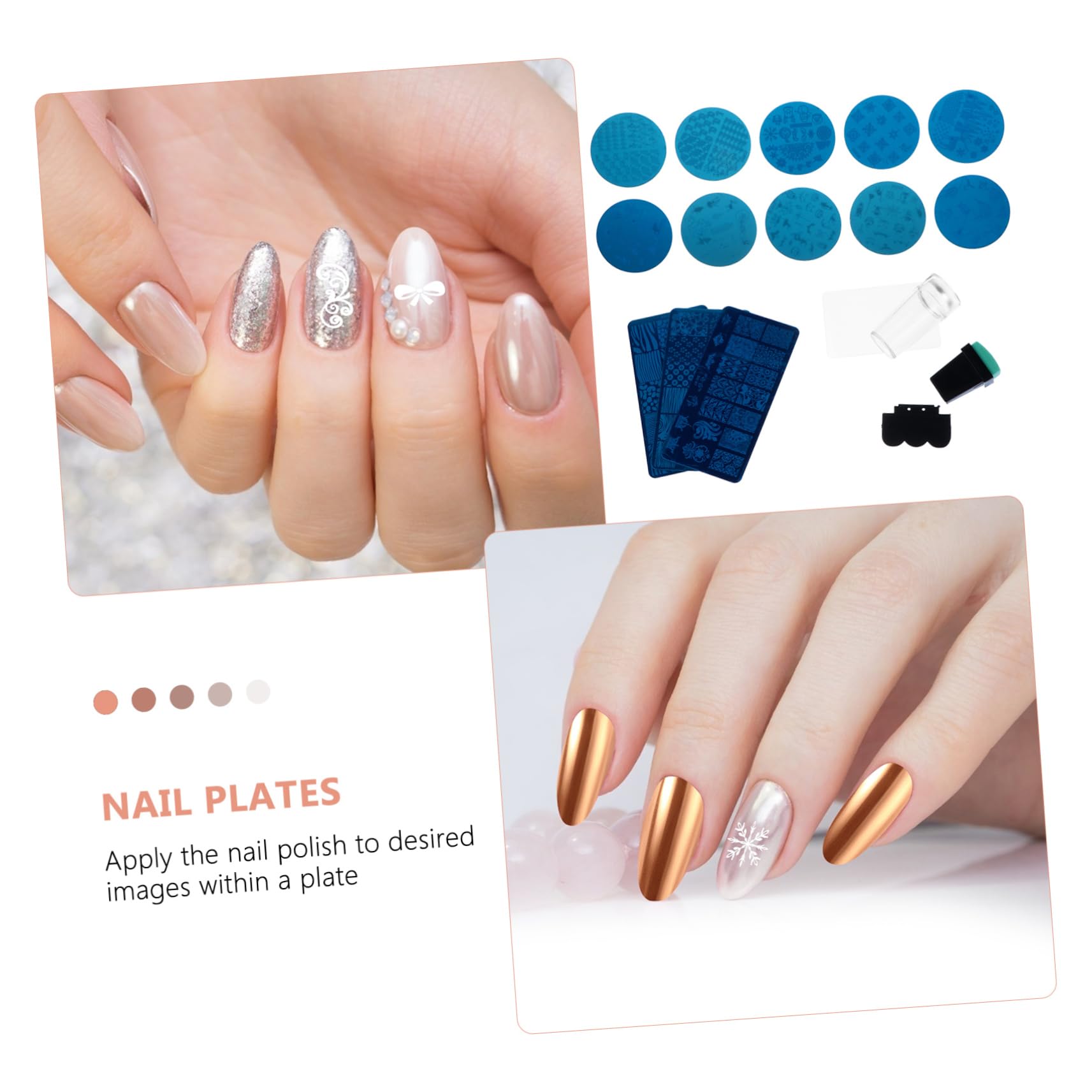 minkissy 26 Piezas plantilla de impresión de uñas plantillas de manicura de uñas placa estampadora de uñas plantillas de uñas placas de uñas clavo modelo morir