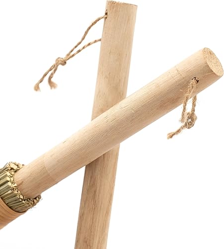 Miniatura 4 de TTS For Home - Juego de 2 escobas vietnamitas de cerdas suaves, escoba de paja asiática para niños, escoba decorativa de 16.54 pulgadas