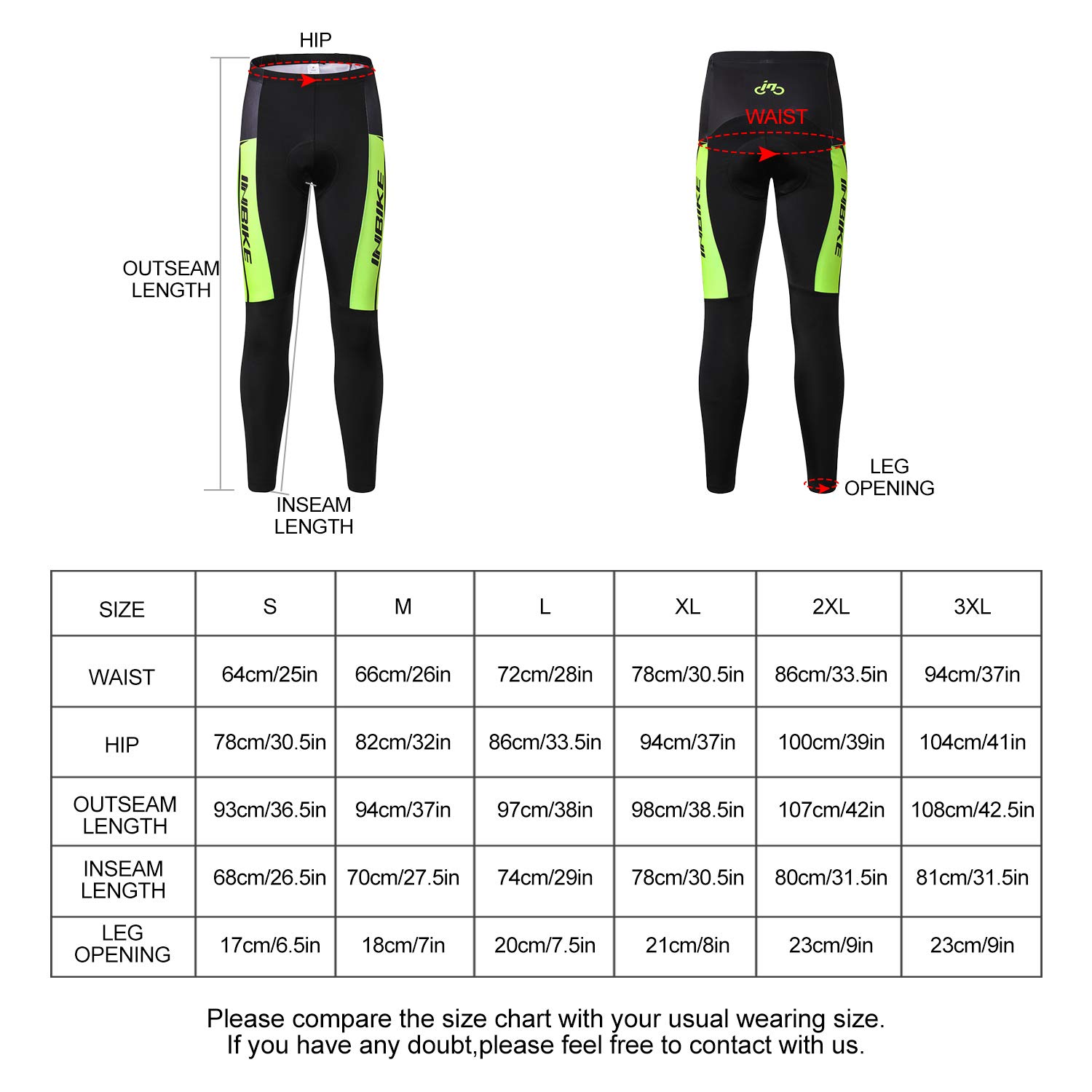INBIKE Pantalon de Cyclisme Longue VTT Homme Femmes 3D rembourré Respirant séchage Rapide élastique antidérapant Pantalon de Cyclisme