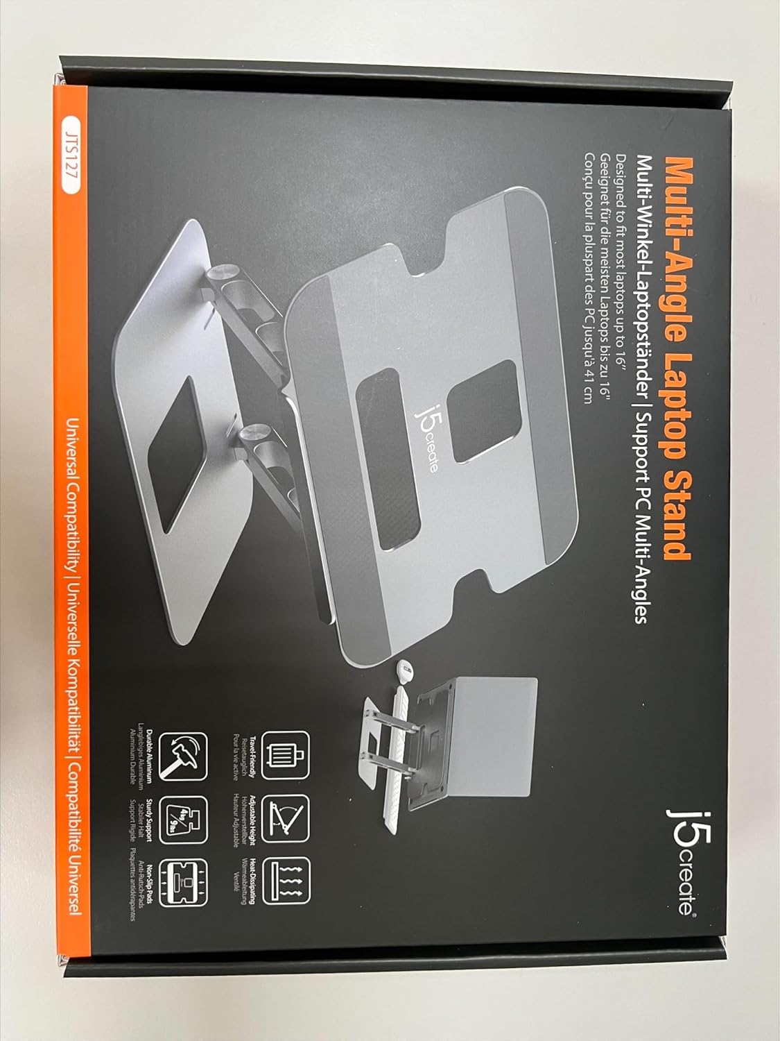 j5create Multi-Angle Aluminum Laptop Stand, Ergonomic Notebook Riser, Suitable for MacBook, Dell, HP, Lenovo, Fits Most laptops up to 16" (JTS127) 26 71hXK+Ru45L. SL1500