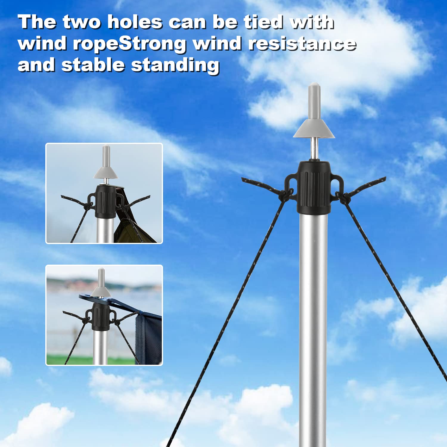 Daromigo Teleskopstange Aluminium Verstellbares Teleskop 90-230 cm Zelt-Teleskopstangen Zeltstangen mit Aufbewahrungstasche für Vorzelt Wohnwagen Camping Planen