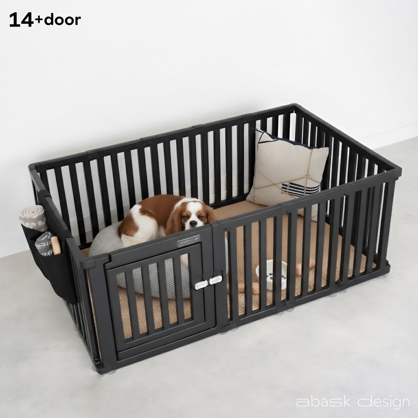 abaskdesign◎犬用ケージ◎ブラック Amazon | abaskdesign ペットサークル 犬用サークル ブラック