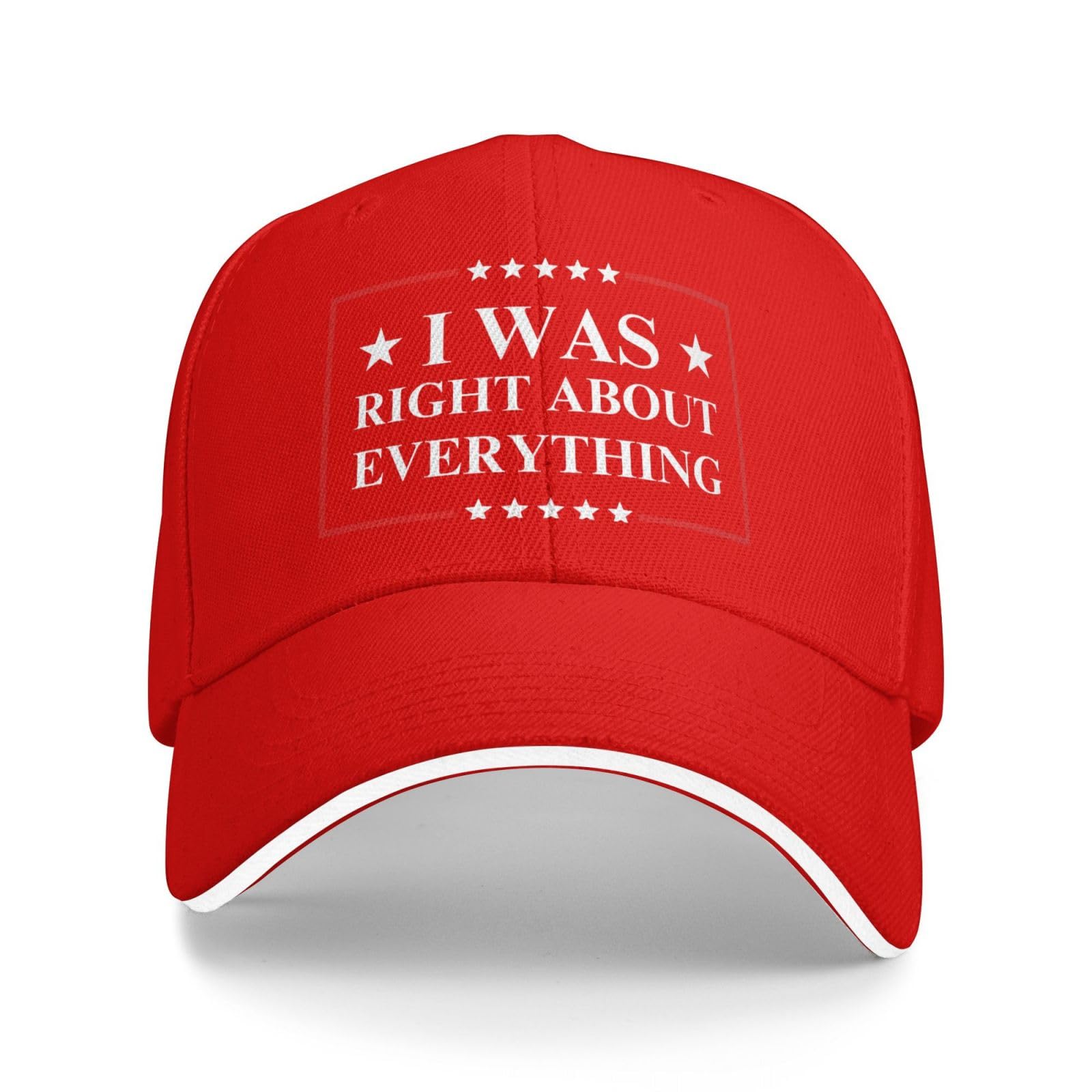 Melbrakin Unisex Red I Was Right About Everything Hat Funny Political Statement Baseball Cap