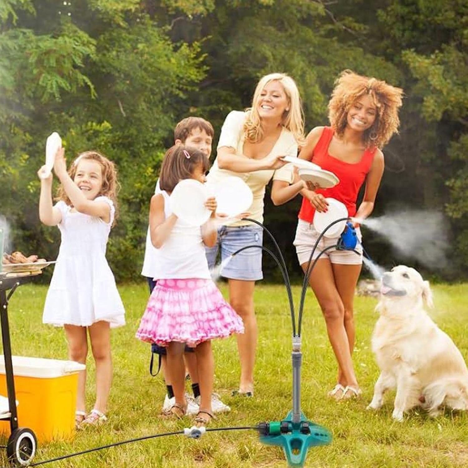 Standing Misters for Outside Patio | Upgraded Portable Standing Misting System,Portable Mist Sprinkler for Garden Watering, Pet Cooling, Kids Water Playing