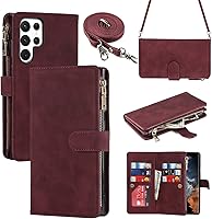 Vista 9 de iCoverCase para Samsung Galaxy S22 - Funda tipo cartera con soporte y bolsillos para tarjetas, funda de piel sintética con cierre magnético