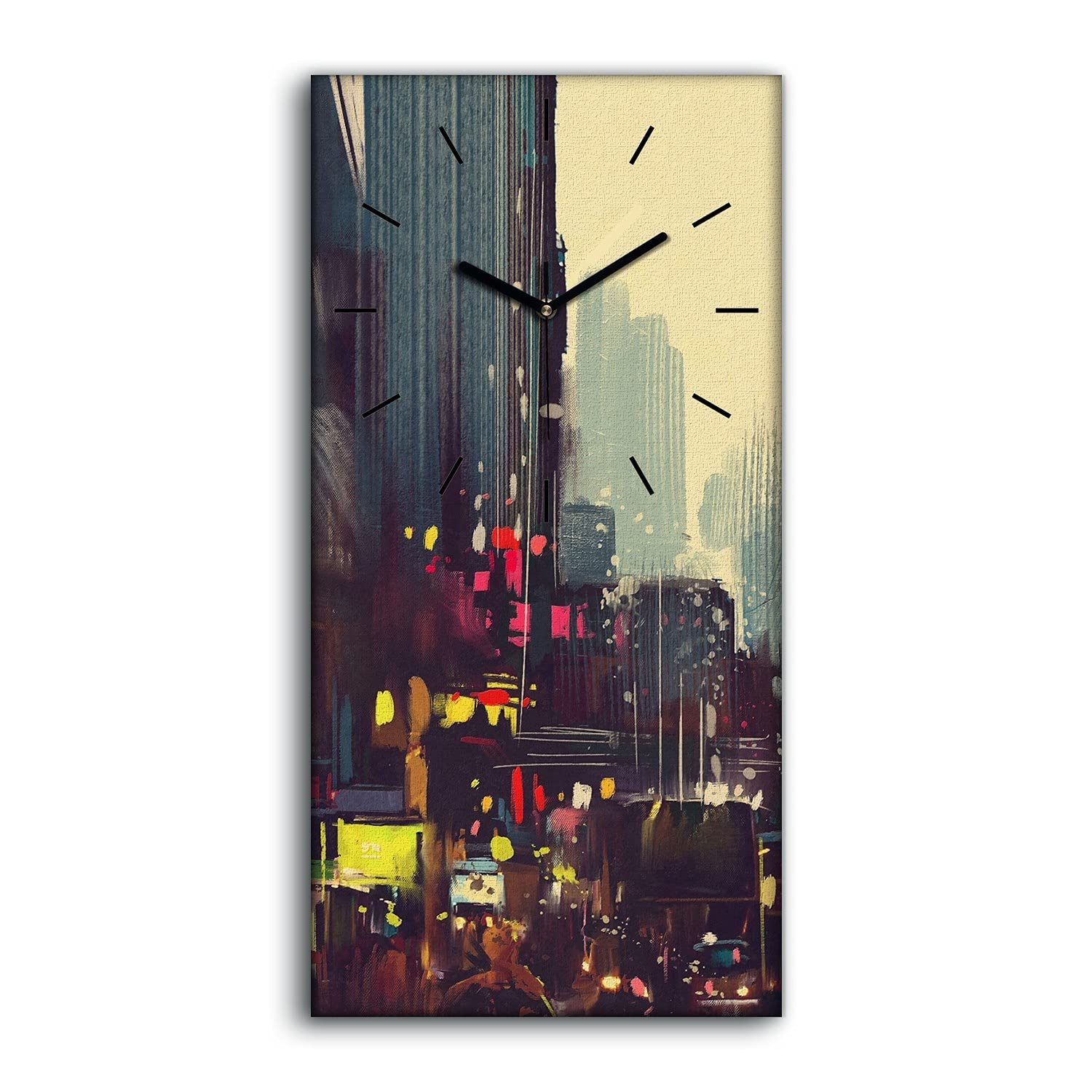 Horloge sur toile 30x60cm photo circulaire design moderne salon