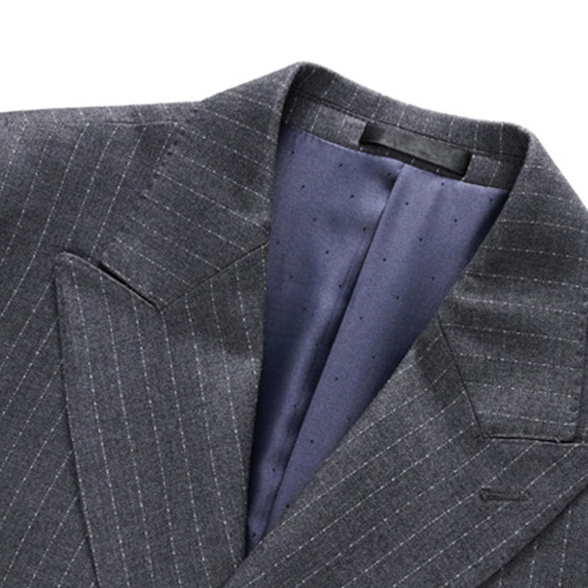 Abito da uomo doppiopetto gessato 2 pezzi slim fit vintage gessato smoking per sposo matrimonio ballo