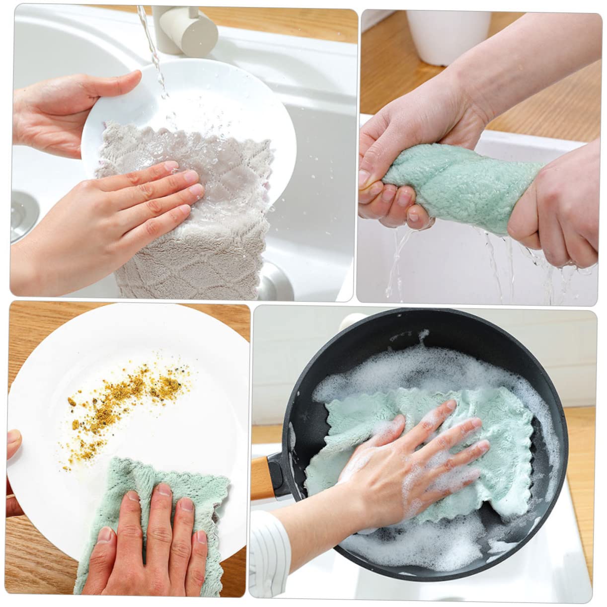 FRCOLOR 3 Series Paño Absorbente para Lavar Platos Paño Redondo De Fibra para Limpiar Platos s De Cocina Toallas para Secar De Cocina De 20 Piezas*3