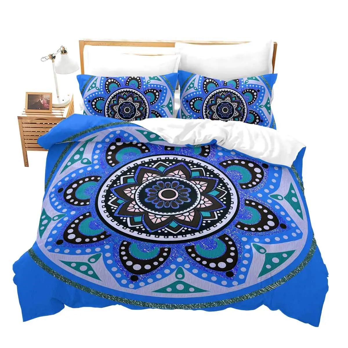 QBIDCSX Super King Size Duvet Cover Aldult Prints Bedding Set with Zipper Closure Microfiber Soft Breathable Duvet Cover 102.3x86.7 inch + 2 Matching Pillowcases 19x29 inch, for Adults Teenagers