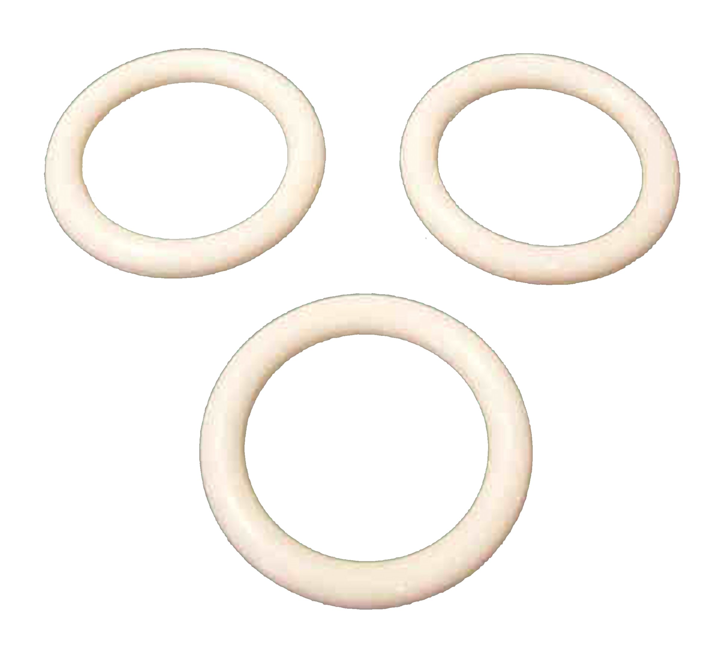 12 Napkin Rings Acrylic Plastic 1.75 Inch Diameter - White
