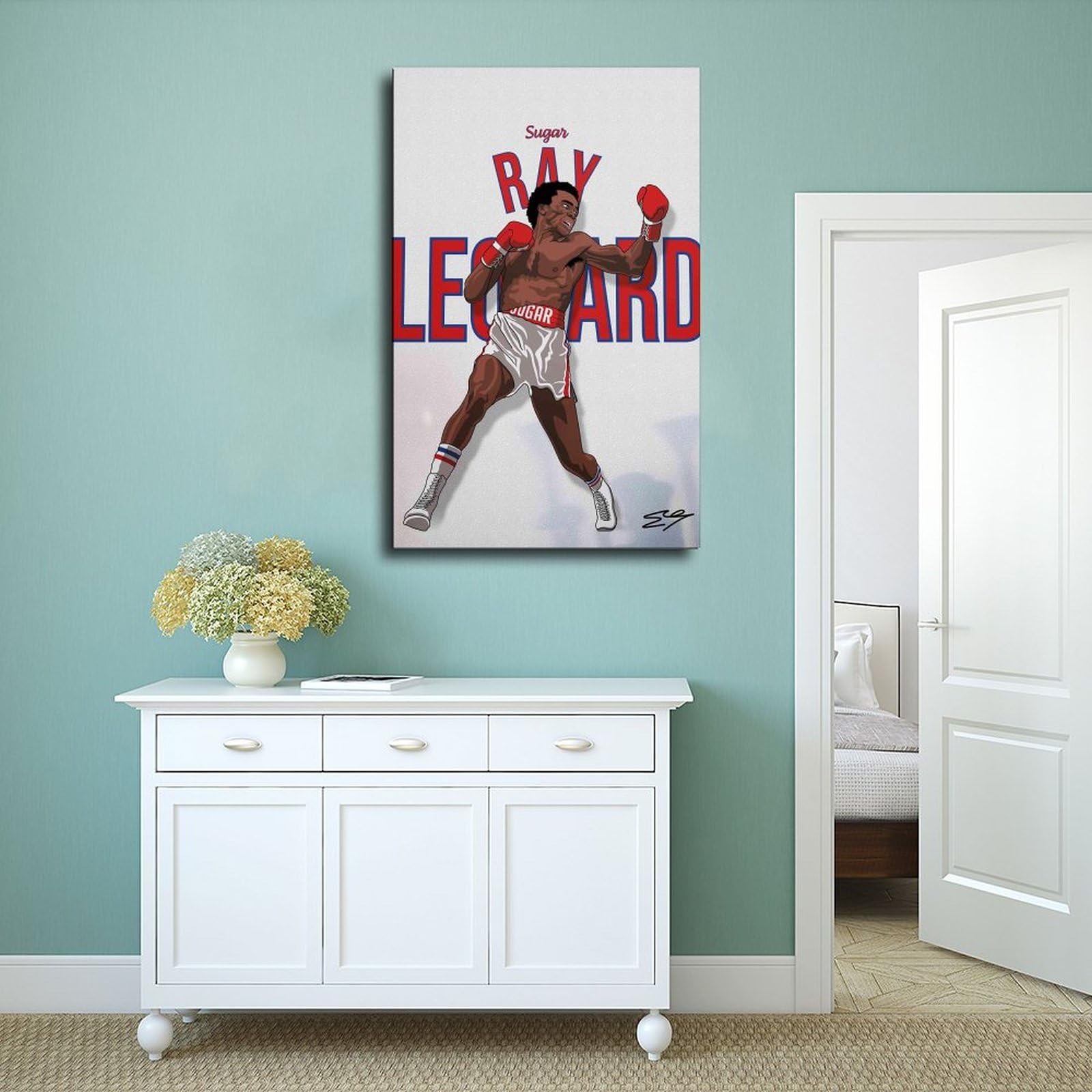 Sugar Ray Leonard Boxer Boxing Poster85 Canvas Poster Wall Art