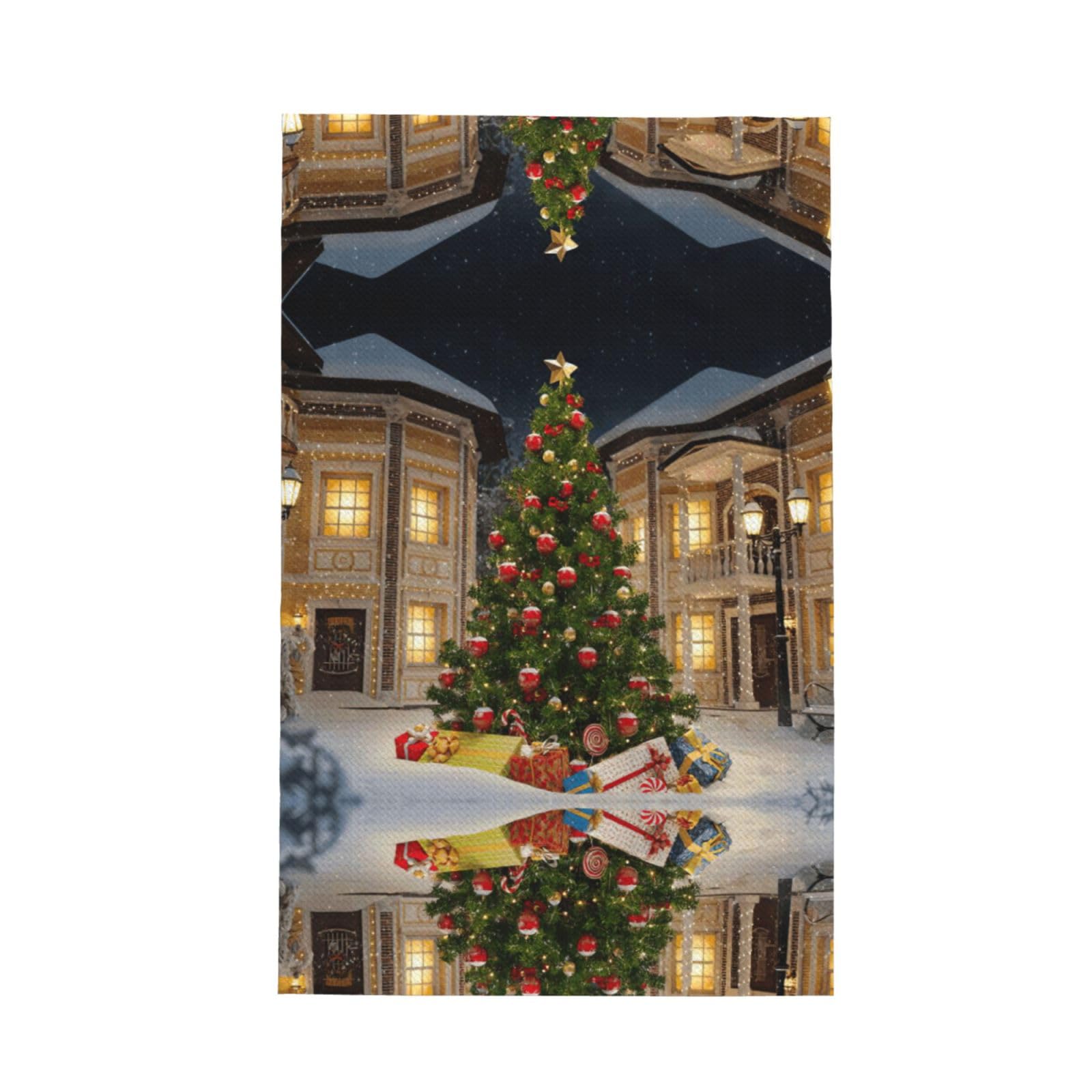 XXahnbm Christmas Tree 2 Print Waffle Kitchen Towel,Absorbent Hand Towel