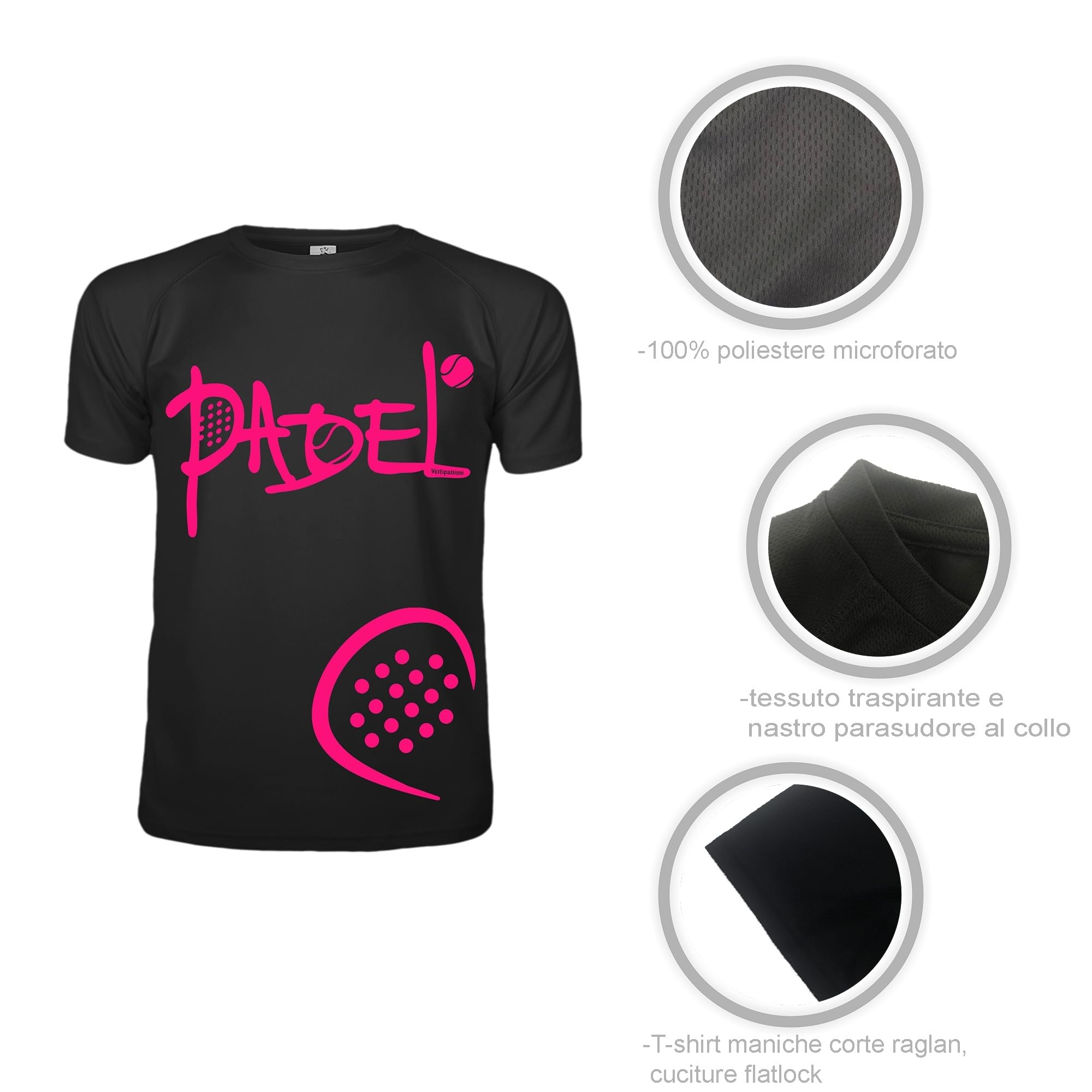 Completo Padel Uomo Personalizzabile Traspirante composto da Maglia e Pantaloncini Con Tasche, Abbigliamento Padel Made In Italy