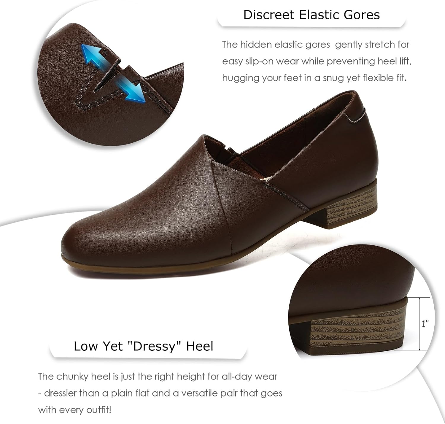 Women's Classic Comfort Dress Shoes Casual Leather Loafers Flats Cute Versatile Slip-Ons Everyday Work Shoes - Image 7