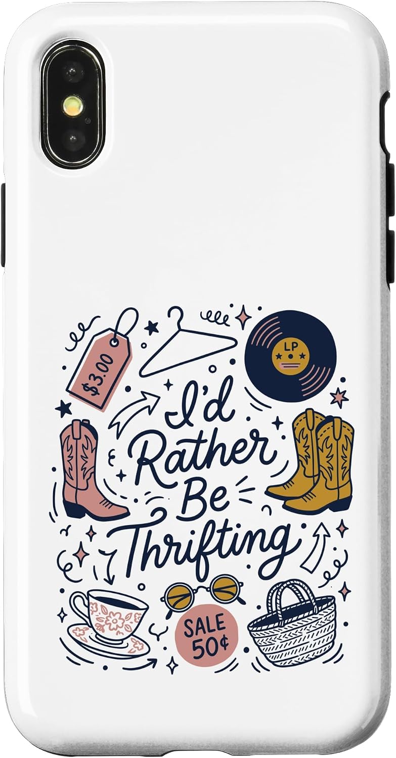 I'd Rather Be Thrifting Vintage Finds Case for iPhone Xs Max image 5