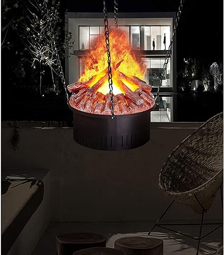 Miniatura 5 de Chimenea eléctrica de vapor de agua, chimenea eléctrica con control remoto portátil de 17 pulgadas con efecto de llama realista, cama de brasa,