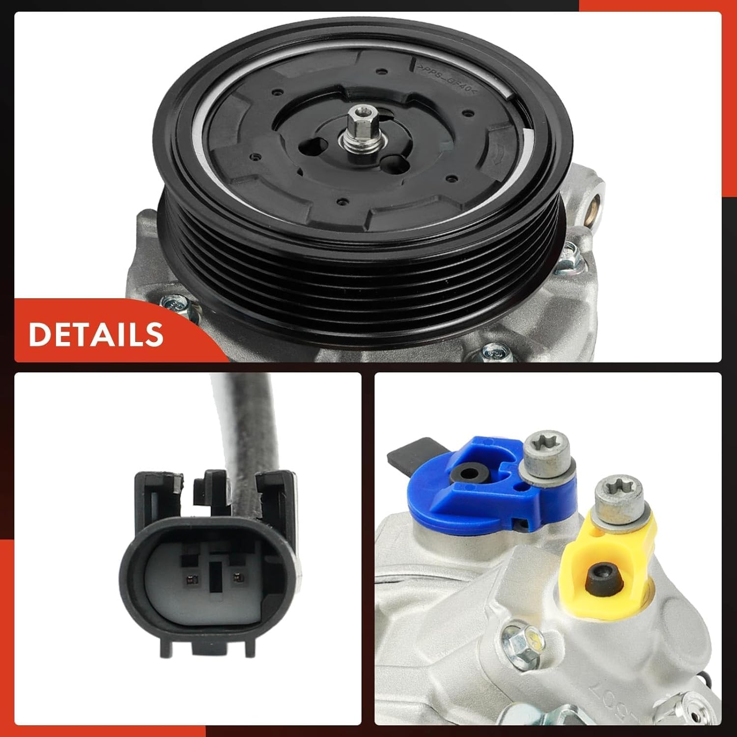A-Premium Air Conditioner AC Compressor with Clutch Compatible with 325i 330i 2006-2007, 325xi 2006, 328i 328xi 2007, 330xi 2006, Alpina B7 2007-2008, M3 2008-2013, M5 M6 2006-2010, Z4 2009-2010