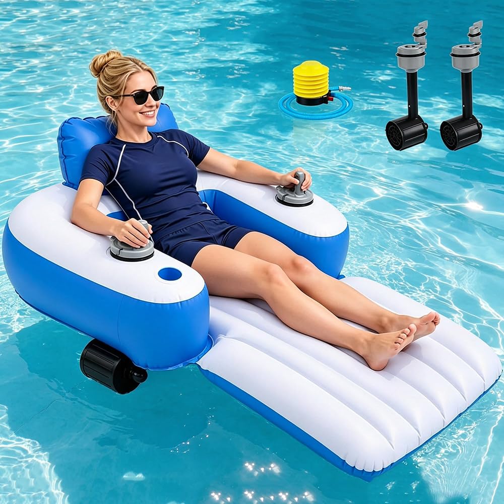 Flotador Eléctrico para Piscina,Tumbona Motorizada Inflable