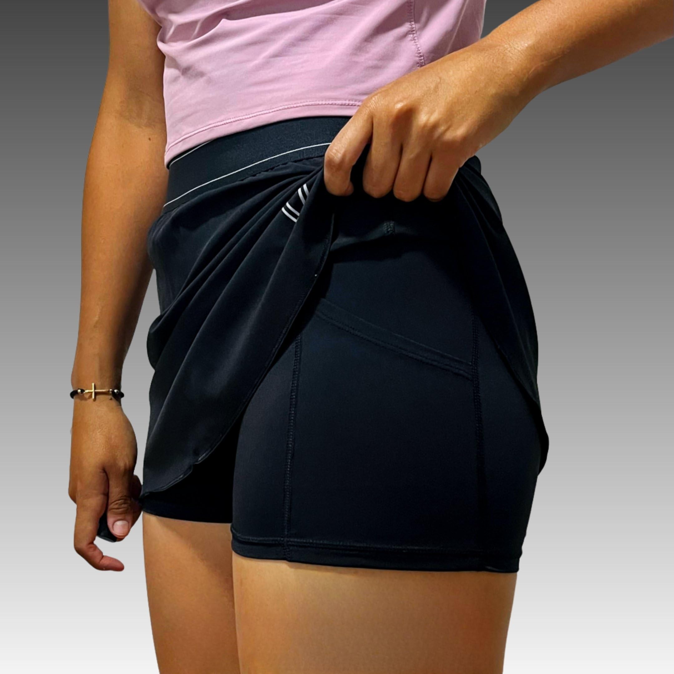 VIRUS Falda Deportiva Mujer con Short Interior Integrado – Cintura Alta – Falda Pantalón Transpirable para Pádel, Tenis, Beach Tennis, Running y Fitness