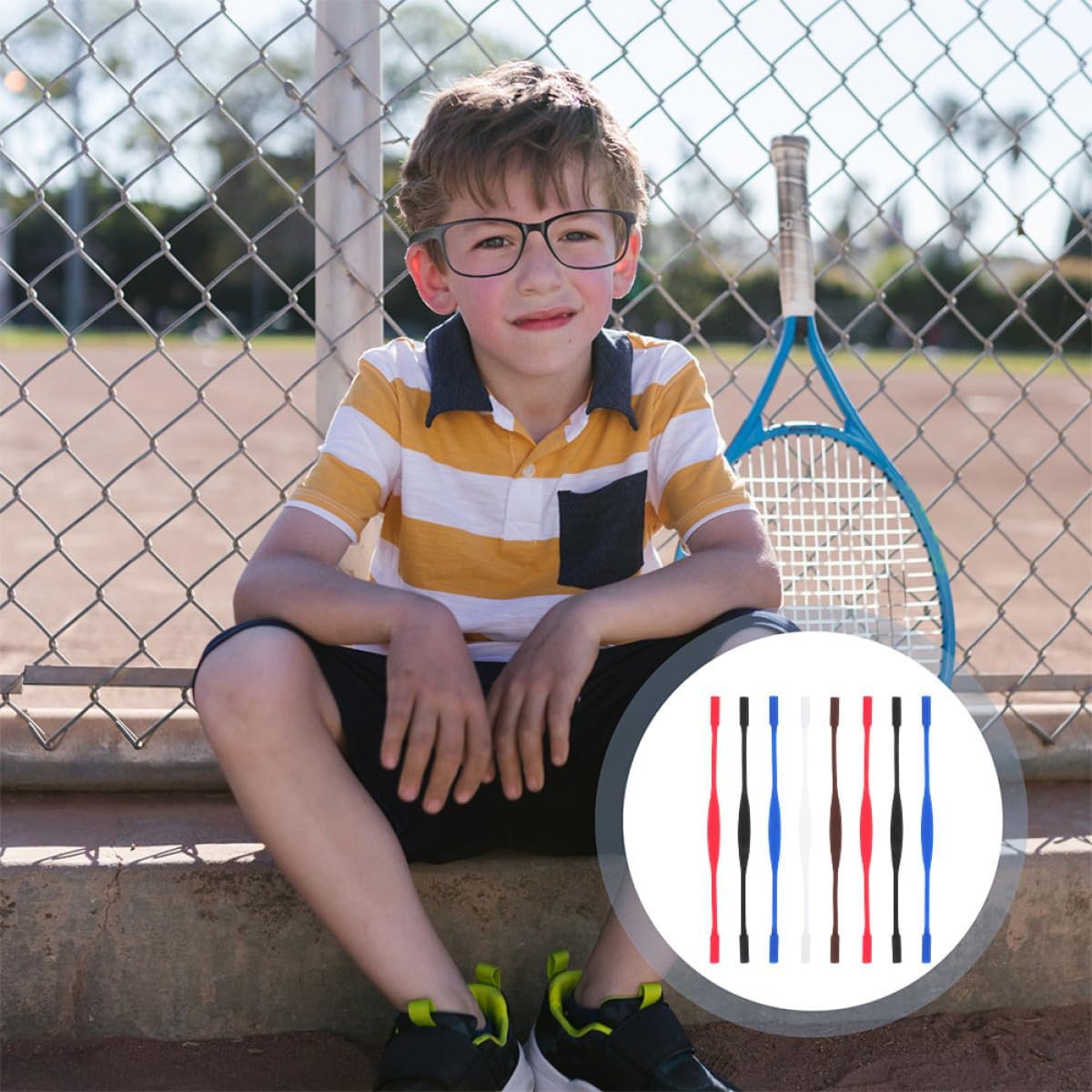 Zerodeko 8pcs Adjustable Silicone Glasses Straps, Anti-slip Sports Eyewear Lanyards Ear Hooks, Mixed Colors, Eyeglasses Cord Retainers for Active Random Color