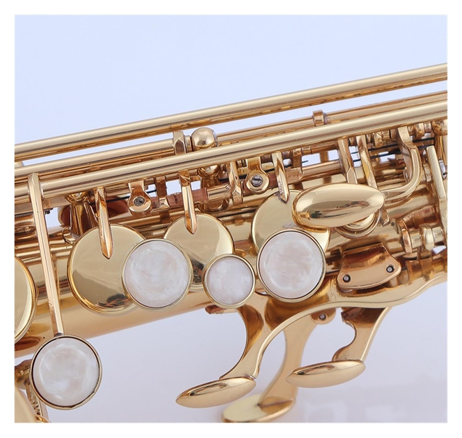 Saxophone Laiton Laqué Or Instrument À Vent Courbé Aigu B Plat Étudiant Débutant Jouant du Saxophone